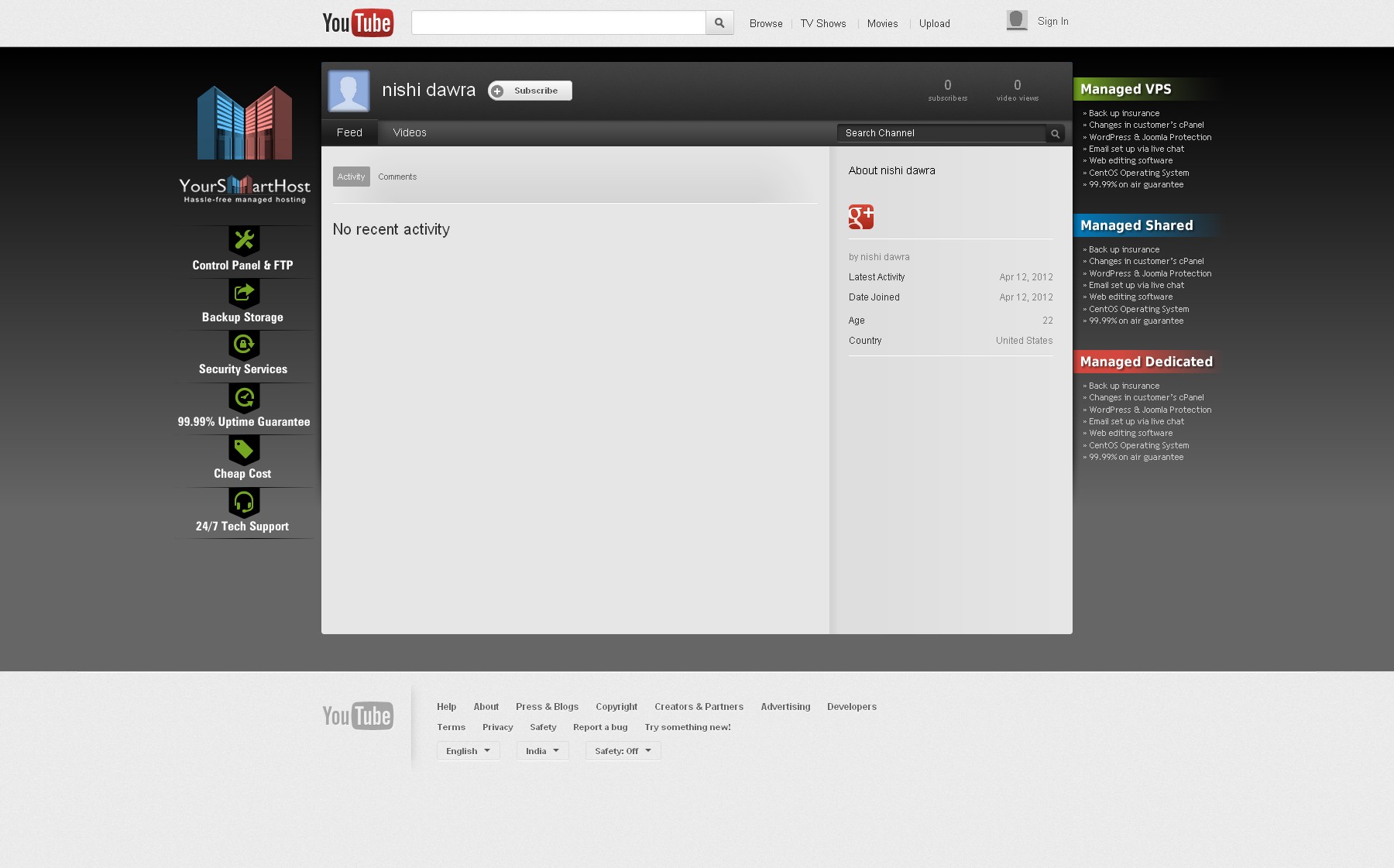 Youtube page design