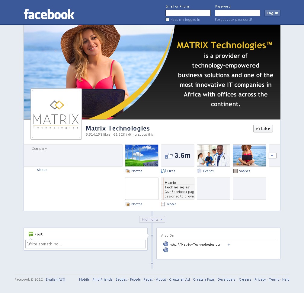 Facebook page design